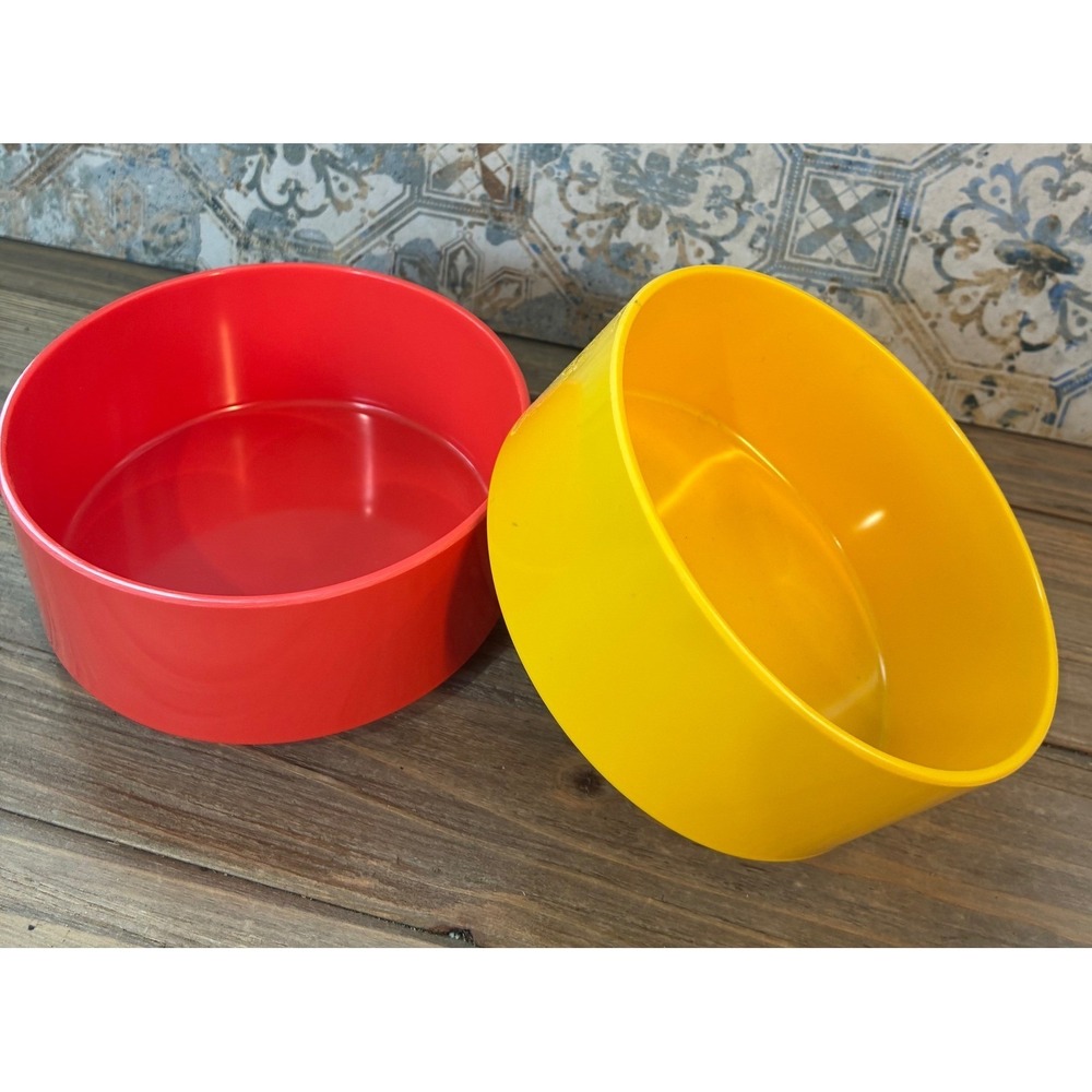 Heller Stacking Bowls Massimo Vignelli MCM‎ Melamine Red Yellow Excellent